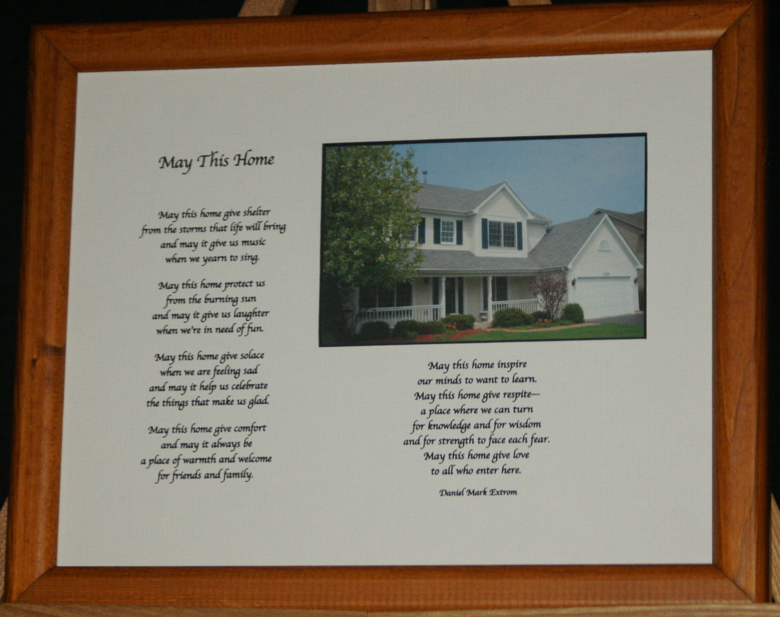 May This Home - White on Brown Frame 10x8