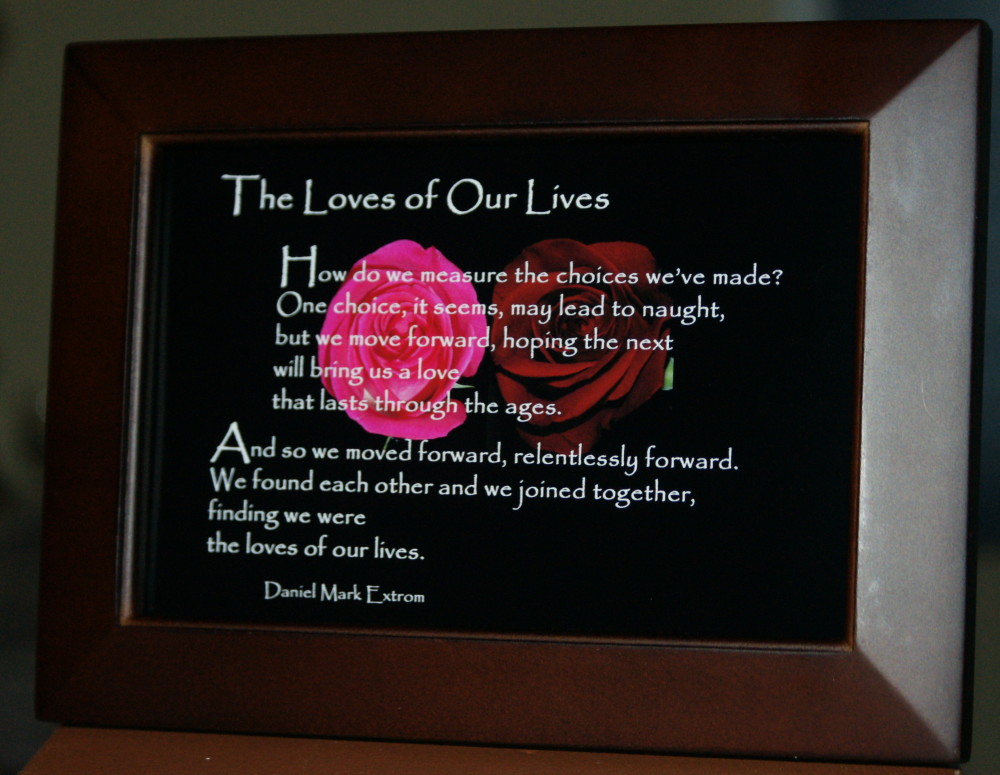 Loves of Our Lives. V2. Brown Frame. 6x4. Roses.