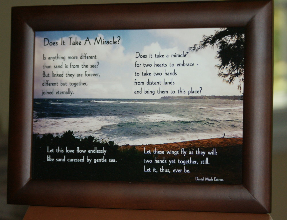 Does It Take A Miracle? Brown Frame 7x5 inches Ocean